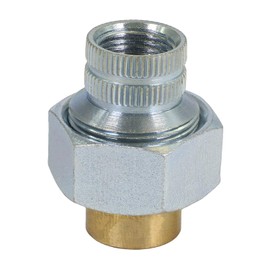Midline Valve EVGT3412-OM-5 Dielectric Union Pipe Fitting 3/4 in. x 1/2 in. FIP x SWT Reduces Electrolysis Brass x Stainless Steel (5 Pack)