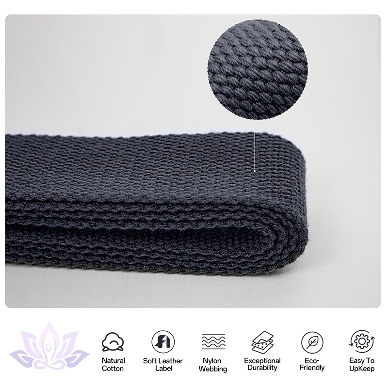 Yoga Straps 1.8M or 2.5M, Durable Cotton Yoga Straps for