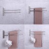 kimzcn 2-Arm Swivel Towel Bar Bathroom Towel Holder Wall-Mounted Swing