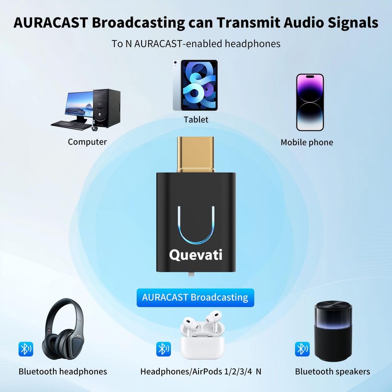Quevati USB C QCC5.4 Bluetooth USB Audio