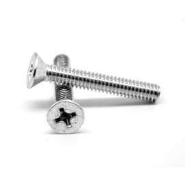 #4-40 x 7/8" (FT) Coarse Thread Machine Screw Phillips Flat Head Stainless Steel 18-8 Pk 100