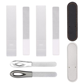 4 Pieces Of Nail Files, Equipped With 2 Pieces Of Storage Boxes And 2 Pieces Of Leather Storage Cases, Nail Polishing Tools, Stainless Steel Nail Files, Manicure Tools