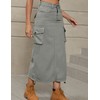 chouyatou Women's Y2K Cargo Skirt Jean Adjustable Casual A-Line Midi