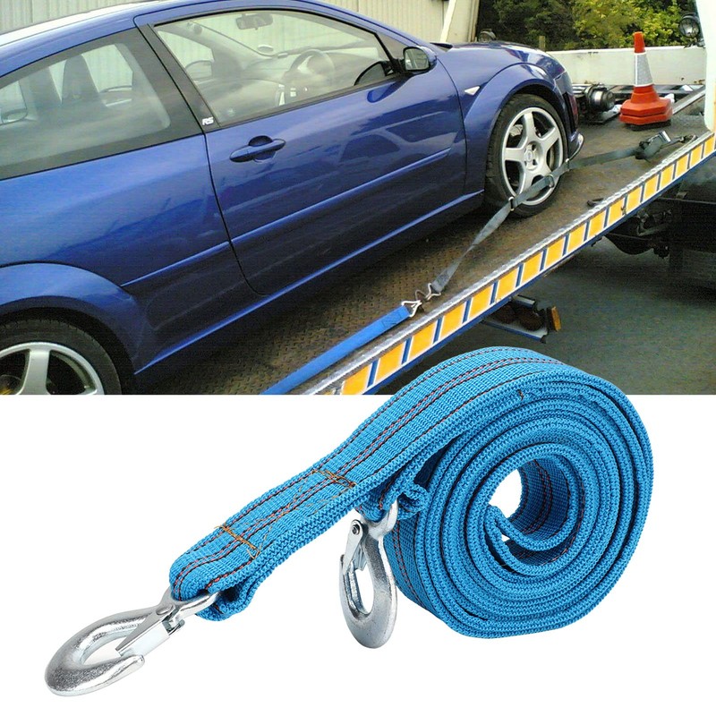 QANYEGN Nylon Tow Strap with Hooks, Vehicle Heavy Duty Recovery