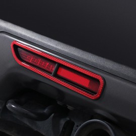 BETTERHUMZ Car Rear Headlight Switch Button Frame Sticker Compatible with Ford F150 Raptor 2015-2020 Carbon Fiber Frame Cover Decor Car Exterior Tuning Accessories (Red)