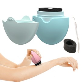 Sunscreen Roller Applicator - Portable Roll On Sponge Applicator for Sunscreen, Refillable Sunscreen Brush Applicator for Travel Beach Vacation (Blue)