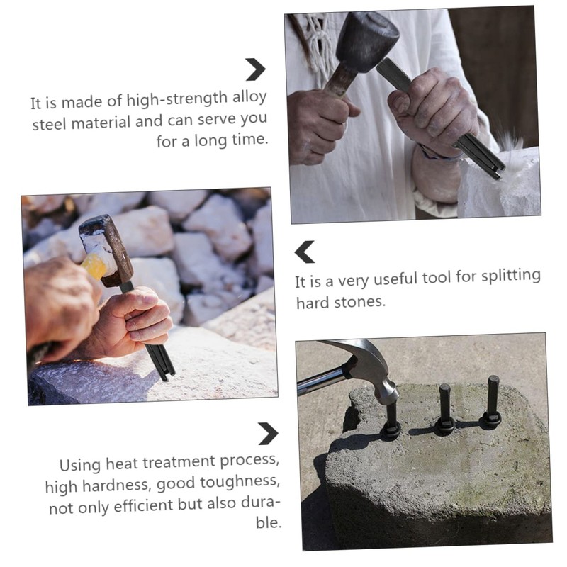 LALAFINA 2 pcs Professional Stone Splitter Tool Sturdy Wedge for
