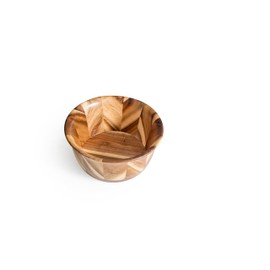 Lipper International 1271 Acacia Hand Pieced Herringbone Serving Bowl for Salads or Popcorn, 7", Single Bowl