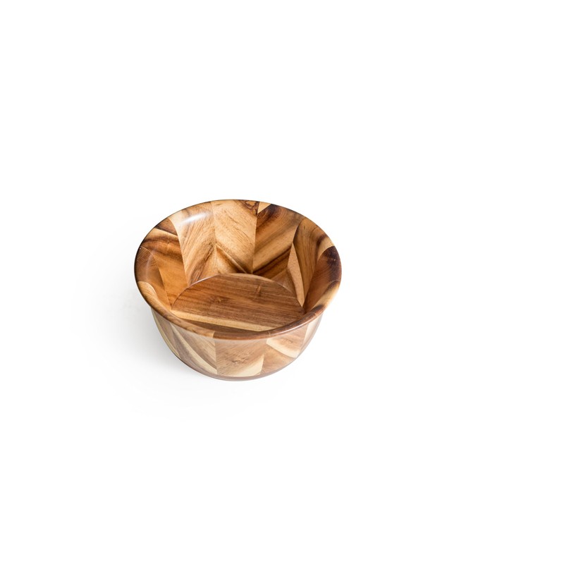 Lipper International 1271 Acacia Hand Pieced Herringbone Serving Bowl for