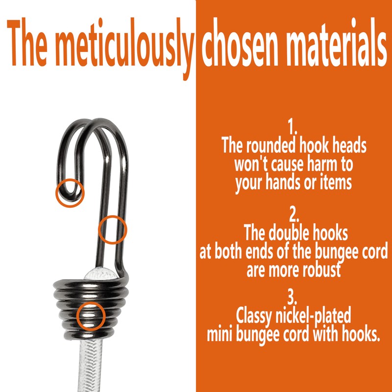 YELIER Mini Bungee Cords with Hooks. Versatile Outdoor Bungee Cord
