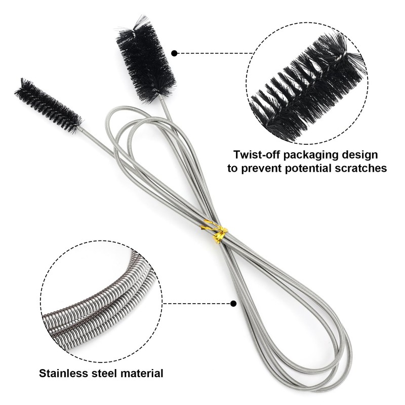 Flexible Tube Brushes, 66.93-Inch Pipe Brushes Hose Cleaning Tool Long