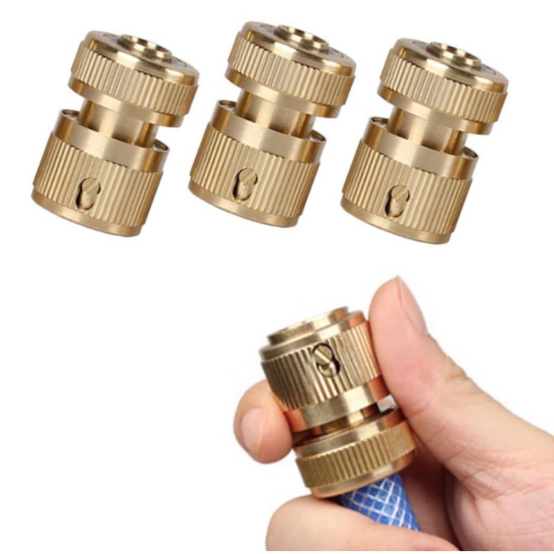 ViLiyDuo Pack of 4 brass hose connectors, garden hose, quick