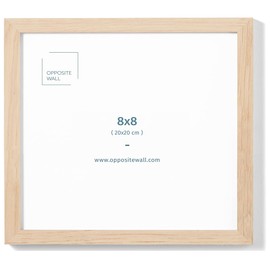 Opposite Wall - 8x8 in - Natural Solid Oak Wood Picture Frame - Lightweight, Versatile & Shatterproof - Wall Hanging Poster or Photo Frame - Wall Decor for Office, Gallery & Home