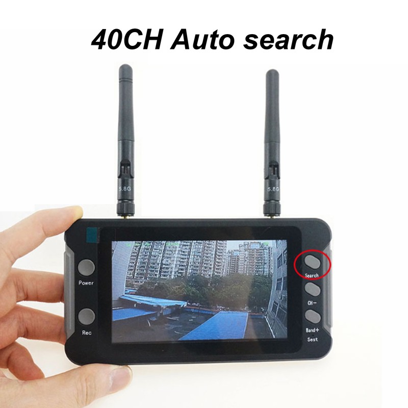 For FPV Receiver Monitor 4.3 Inch 5.8GHz 40CH DVR Function