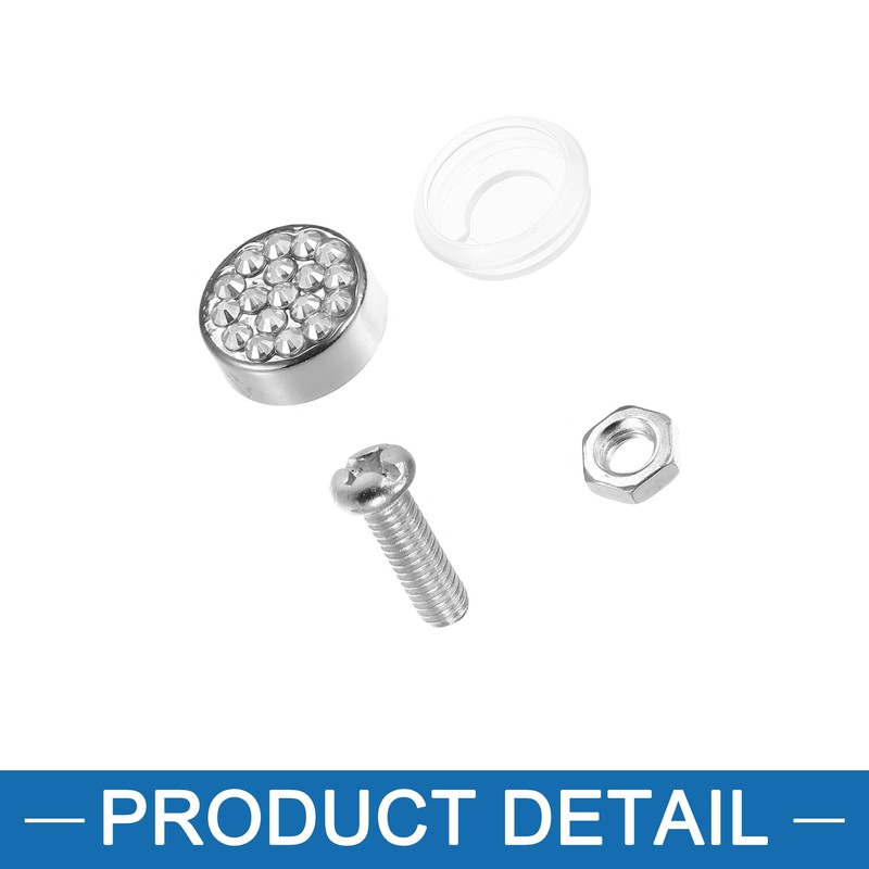 A ABSOPRO Bling Car License Plate Fasteners Screws Caps Covers