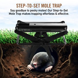 YARDDOG Mole Scissor Trap, Step-to-Set Ground Trap, Easy-to-Use Scissor Style Mole Eliminator, Multi-use Durable Steel Design for Lawns & Gardens, Commercial Grade, Black, (Single Pack)
