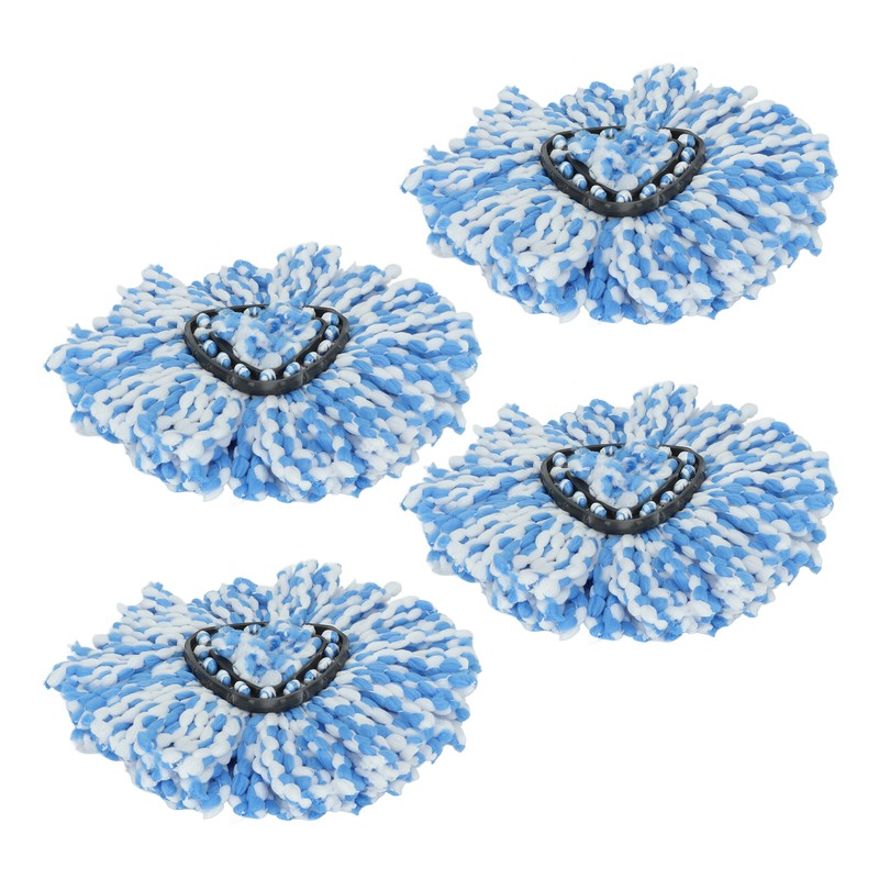 4Pcs Microfiber Rotating Mop Head 360 Spinning Triangular Mop Replacement