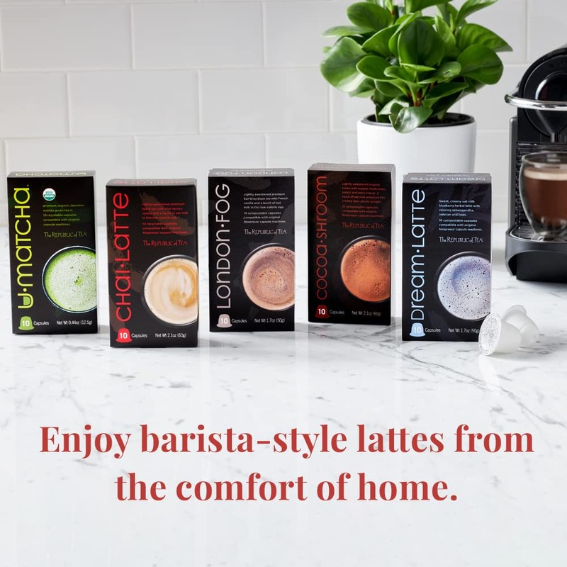 The Republic of Tea – Cocoa Shroom Latte Capsule-Compatible Recyclable