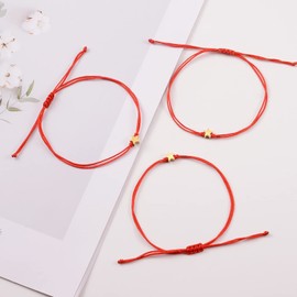 YELUWA Pinky Promise Distance Matching Bracelets for Mother Daughter Sister Boyfriend Girlfriend Best Friends Couple Family Red Bracelet, Nylon