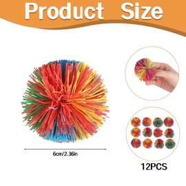 Pack of 6 Fluffy Balls Party Bags Children's Birthday Party Favours Baller Juggling Balls Sensory Toy Stress Ball Children Autism Aid, Rainbow Squeeze Ball for Family Games / Party