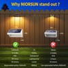 NIORSUN Outdoor Solar Lights for Fence,Solar Fence Light with Warm