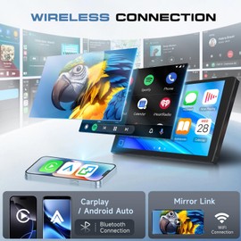 [4G+64G] 10-inch Android 15 Car Stereo with Wireless CarPlay & Android Auto,Snapdragon 8-Core, Double Din, WiFi/Bluetooth 5.1, FM/RDS, 36EQ,DSP Hi-Res Chip,Fan Cooling,SWC,Radio for Most Car Models