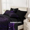 Nesker Comforter Set King Size, Purple Rose 7 Pcs Bedding