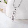 Eusense Triple Moon Goddess Necklace 925 Silver Pentagram Pendant Spiritual