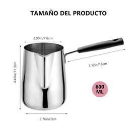 Ulable Calentador de mantequilla, mini bandeja para derretir mantequilla,calentador leche, calentador de café turco y bandeja para derretir mantequilla,acero inoxidable 304,capacidad de 20 oz (600 ml)