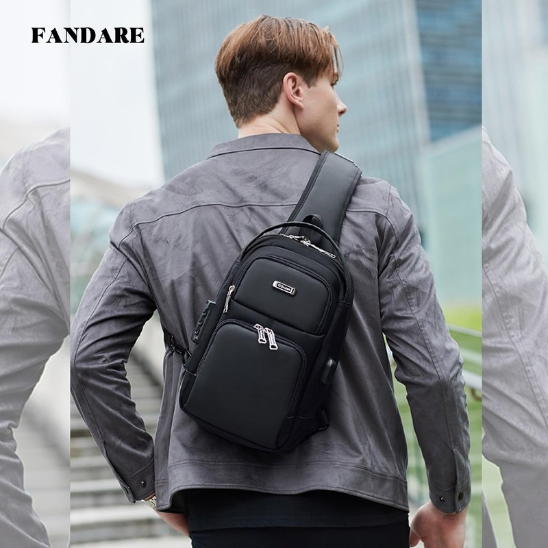 FANDARE Anti-Theft Men's Sling Crossbody Bag Chest Bag One Shoulder