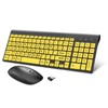 HXMJ-Wireless Large Print Keyboard and Mouse Set with USB Receiver|