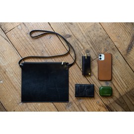 [drip] Inner Sacoche Men's Hiding Sacoche Jacket, Small, Leather, Lightweight, Horizontal, Simple, Black