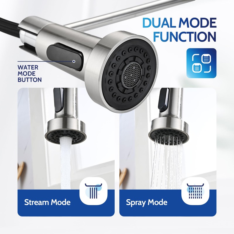 LUFEIDRA Touchless Kitchen Faucet with Pull Down Sprayer-Brushed Nickel Kitchen
