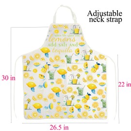 BNQL Lemons Apron for Women with Pockets Lemon Gifts When Life Gives You Lemons Add Salt and Tequila Apron Funny Lemon Apron