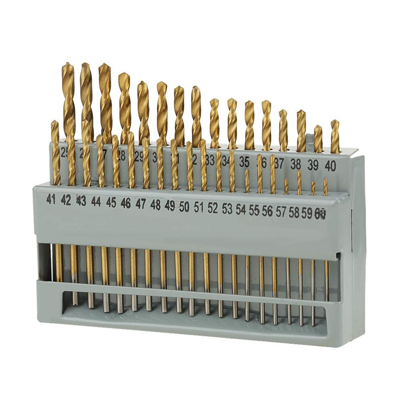 Twist Drill Bits Set, 60 Piece 1#-60# Titanium Nitride Coated
