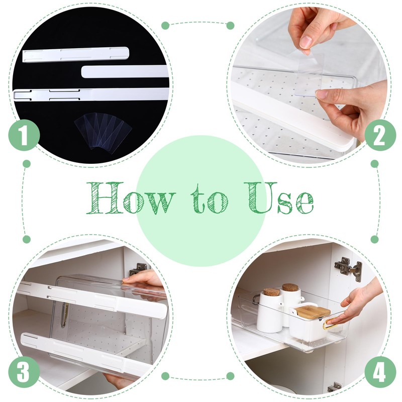 CroBlissful 4 Pcs Adhesive Sliders for Cabinets Pull Out Drawer