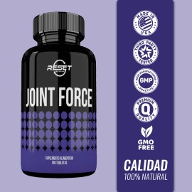 Reset Nutrition® Joint Force Glucosamina 180 Tabletas | Suplemento Alimenticio para Salud Articular, Flexibilidad y Reducción del Dolor Articular.
