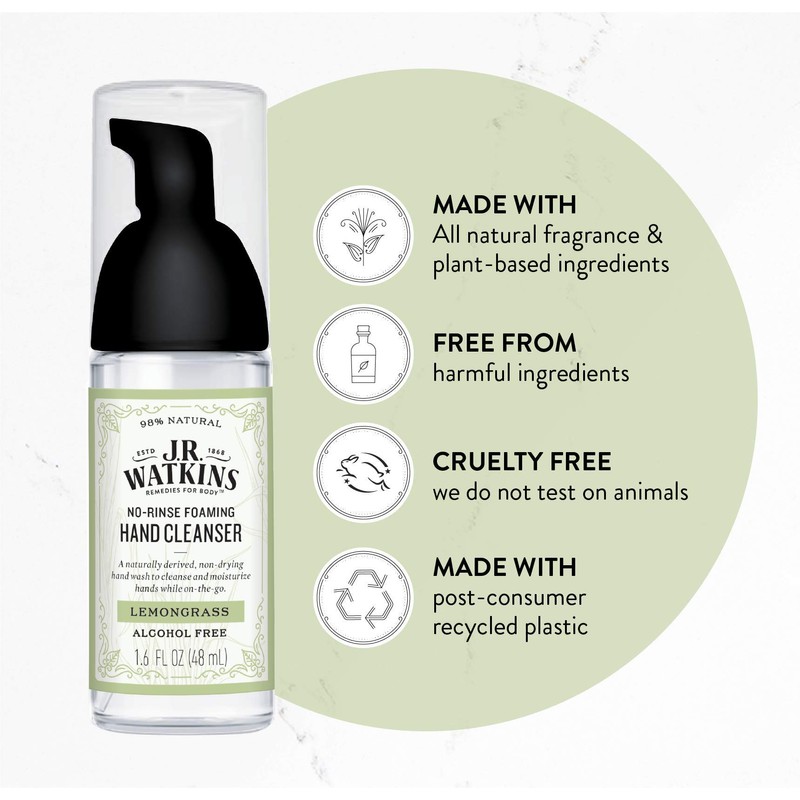 J.R. Watkins No-Rinse Foaming Hand Cleanser – Hand Soap in