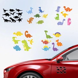Hobbspring 5 Styles Dinosaur Car Decals 15.5x14.8cm Colorful Dinosaurs Vinyl Stickers Animal Car Stickers for Car Window Loptop Luggage Decoration