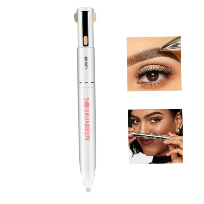 Pen de contorno de cejas 4 en 1 giro duradero