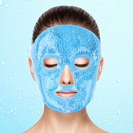 Cooling hot and cold facial pack (blue), cold pack to reduce puffiness in the eyes mask pack