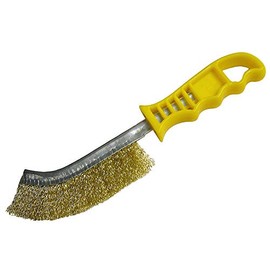 Faithfull WBHANDB Wire Scratch Brush Brass Handle - Yellow
