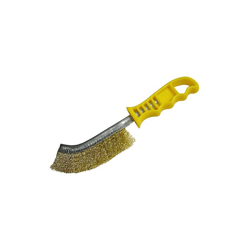 Faithfull WBHANDB Wire Scratch Brush Brass Handle - Yellow