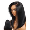UNICE Yaki Straight Human Hair Drawstring Wig with Side Bangs