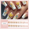 White French Tip Press on Nails Medium Coffin Fake Nails