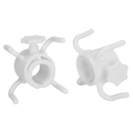 Fdit Pack of 2 Parasol Hooks, Beach Umbrella Hooks for Hanging, 4 Prongs, Plastic Umbrella Hooks for Hanging, Plastic Beach Umbrella Hanging Hook, Umbrella Hanger (White)