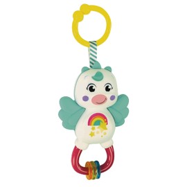 Clementoni Baby Little Unicorn, Sonaglio Neonato 3+ Mesi, Gioco Prima Infanzia Made in Italy, Unicorno con Anelli Mobili e Inserti in Morbida Gomma, Stimola Lo Sviluppo Multisensoriale, 17778