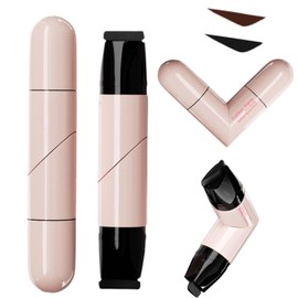 2PCS Eyeliner Stamp Set Black & Brown, 2025 New Foldable Eyeliner Pencil with Rotating Eyeliner Wing Stamp, Waterproof Gel Eyeliners Tool, Smudge Proof Quick-Dry Eyeliners for Beginners