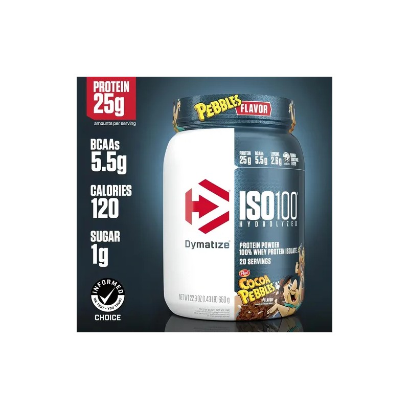Suplemento Dymatize Whey ISO-100 Sabor Cocoa Pebbles de 650g Polvo