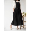 ACHSOO Cotton Solid Color Pinafore with Pockets Cross Back Straps